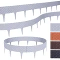 BooGardi Beetumrandung Rasenkante Rattanoptik, LxH: 80,00x9.5 cm, 10 Stück Grau, Beeteinfassung flexibel Mähkante Gartenzaun, Grau
