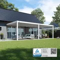 Deluxe Plus Wand Pavillon Terrassenüberdachung Aluminium 4 x 8 M