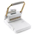 Universal CINCH Bindemaschine, 20 Bindevarianten, Premium-Drahtbindegerät mit Zentrierlineal und Zubehör, Weiß