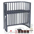 babybay Boxspring Comfort Plus Beistellbett, Buche schiefergrau lackiert, extra