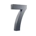 3D Hausnummer 7 Edelstahl anthrazit RAL7016 Arial Hausnummernschild Gebäudenummer Türnummer für die Montage im Außenbereich Rostfrei Witterungsbeständig Pflegeleicht Schriftart Arial