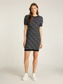 Strickkleid "TJW SCRIPT AOP SWEATER DRESS", mit Logo-Allover-Muster, Gr. XS (34) - N-Gr, Black N-Gr