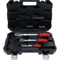 Bgs Technic - Umschaltknarren-satz Ausziehbar Abtrieb Außenvierkant 6,3 Mm (1/4') - 10 Mm (3/8') - 12,5 Mm (1/2') 3-tlg.