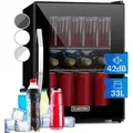 Klarstein - Beersafe M Onyx Kühlschrank 33 Liter 2 Böden Panoramaglastür