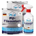 Plid® Fliesenfarbe Badezimmer & Küche [FEUCHTIGKEITSBESTÄNDIG]- Fliesenlack Weiß 1,5l fürs Bad - Fliesen neu streichen & lackieren im Innenbereich - 3in1 Fliesen Farbe Lack - Made in Germany