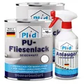 Fliesenlack Set 1,5l Weiß glänzend, für ca. 16m² / Fliesenfarbe +0,5l Anlauger