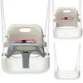 COIL Babyschaukel, Kinderschaukel, 3in1 Babysitz verstellbar und mit wachsend Schaukelsitz Gartenschaukel mit Rückenlehne und Anschnallgurt, Beige - Beige
