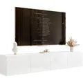 TV-LOWBOARD weiß hochglanz, hängend mit LED-Beleuchtung