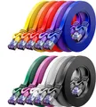 deleyCON 10x 0,5m RJ45 Patchkabel Flachkabel mit CAT7 Rohkabel Netzwerkkabel Ethernetkabel Slim U/FTP Gigabit Ethernet Lan Kabel - Bunt
