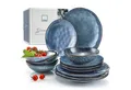 SÄNGER Tafelservice Darwin Geschirrset (12-tlg), 4 Personen, Steingut, Blau, Handmade, Premium Collection
