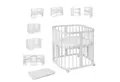 Waldin Babybett Mobiles Babybett aus Holz 7in1 mit Matratze, mitwachsend