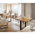 DELIFE Esstisch Edge 300x100 XL Akazie Natur Metall schwarz Live-Edge, Esstische, Baumkantenmöbel, Massivholzmöbel, Massivholz
