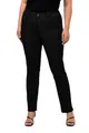 Ulla Popken Damen große Größen Übergrößen Plus Size Jeans Mandy, gerade 5-Pocket-Form, Komfortbund, Stretch Black 44 724598100-44
