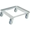Transportroller/Kistenroller für Behälter 500 x 500 mm, Edelstahl, rostfrei, Lenkrollen verzinkt