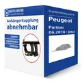 Auto Hak Anhängerkupplung abnehmbar für PEUGEOT Partner Typ K9 AHK