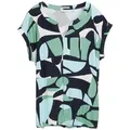 TOM TAILOR Damen T-Shirt mit Muster, grün, Gemustert, Gr. S