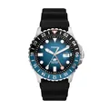 Fossil Blue uhr für Herren, GMT Uhrwerk mit Edelstahl- oder Lederarmband, Blau, 46MM