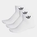 adidas Unisex Halfhoge enkels Socken, White/White/Black, S EU