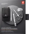 ZWILLING Beauty Druckknopf-Etui, Rindleder, schwarz, 3-tlg. Maniküre-Set
