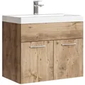 Badplaats Badmöbel-Set, Eiche, Kastanien, Holz, Rechteckig, 60x51x35 cm, Badezimmer, Badezimmerschränke, Waschtischkombinationen