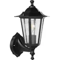 EGLO Außen-Wandlampe Laterna 4, 1 flammige Außenleuchte, Wandleuchte aus Aluguss in Schwarz und Glas in Transparent, E27 Fassung, IP44 - Schwarz