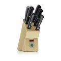WMF Classic Line Messerblock mit Messerset 7-teilig, bestückt, 5 Messer, Wetzstahl, Buchenholz-Block, Spezialklingenstahl, schwarz