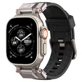 Spigen Dura Pro Armor Armband Entwickelt für Apple Watch Ultra 2/1 49mm, Serie 10 46mm und Serie 9/8/7/6/5/4/SE 45mm,44mm Robustes Ersatzarmband mit Metallverbinder - Fabric Schwarz