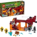 LEGO 21154 Minecraft Die Brücke, Bauset mit Alex-Minifigur, Whiter-Skelett, Lava und Lohefiguren, Minecraft-Nether-Kulisse, Spielzeuge für Kinder - Bunt