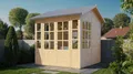 WOODTEX Naturbelassen 19 mm Gartenhaus Teahouse Scarlett, Gartenhaus aus Fichte, Gartenhaus naturbelassen, Gartenhaus 19 mm Stärke, Gartenhaus ohne Anbau