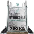 Steinkohle 750kg Anthrazitkohle 5-50mm Hoher Heizwert Kaminofen Heizkohle GiDeli