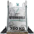 Steinkohle 750kg Anthrazitkohle 5-50mm Hoher Heizwert Kaminofen Heizkohle GiDeli