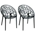 CLP Gartenstuhl Crystal (2er Set), Wetterbeständiger Stapelstuhl schwarz