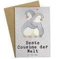 Mr. & Mrs. Panda Glückwunschkarte Pinguin Beste Cousine der Welt - Geschenk, Verwandtschaft, weihnachtskarten, Beileidskarte, babykarte, Cousinchen, einladungskarten, Tochter von Tante, Cousin
