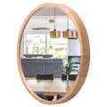 STOLARNIA PIKA Spiegel Rund Holz Eiche - Wandspiegel mit Holzrahmen (∅47 cm) - Runder Bad Spiegel für Badezimmer, Flur, Wohnzimmer, Schlafzimmer - Stilvoller 50 cm Badspiegel LEJA