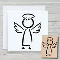 NEWSTAMPS Stempel Schutzengel Motivstempel aus Holz & Gummi zum Karten und Geschenke basteln, Holzstempel für Scrapbook, Textilstempel, Deko, Freunde