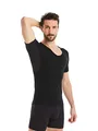 FINN Anti-Schweiß Shirt Herren mit V-Ausschnitt und integrierten Achselpads gegen Starkes Schwitzen - Unterhemd mit garantiertem Schutz vor Schweißflecken und Schweißgeruch Schwarz 3XL