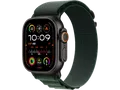 APPLE Watch Ultra 2 GPS + Cellular 49 mm Alpine Loop Armband Dunkelgrün 2024 Smartwatch Titangehäuse, 130 - 160 mm, Schwarz