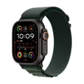 Apple Watch Ultra 2 LTE 49mm schwarzes Titan Gehäuse mit dunkelgrünem Alpin A...