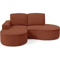 BETTSO FLOW Ecksofa mit abgerundeten Seiten mit Kissen rot in Curio Stoff Links - Rot