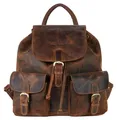 GREENBURRY Freizeitrucksack Rucksack Vintage Backpack Brown braun