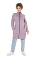 Ulla Popken Damen große Größen Übergrößen Plus Size Strickfleecejacke, Stehkragen, längerer Schnitt, Zipptaschen Rubin 46+ 837204540-46+