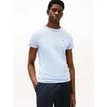 Tommy Hilfiger T-Shirt STRETCH SLIM FIT TEE mit Rundhalsausschnitt blau L (50)