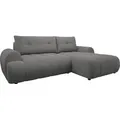 MIRJAN24 Ecksofa Fiorano, Wohnzimmer L-Form, Stilvoll Eckcouch mit Bettkasten und Schlaffunktion (Farbe: Velo 635, Seite: Rechts) - Grau