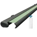 Eclipse Vollkassettenmarkise elektrisch 4,5x3,0 m basaltgraues Gehäuse Markise Balkon Terrassenüberdachung Gelenkarm Polyacryltuch UV-Schutz 50+ Smarthome-fähiger Dooya Motor, Markisentuch: Linde