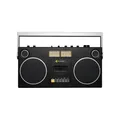 We Are Rewind Retro Kassettenrekorder Curtis - Boombox mit Bluetooth 5.4 tragbarer Kassettenspieler mit Aufnahmefunktion Ghettoblaster 104 W Stereo Lautsprecher mit 15h Akku in Schwarz