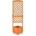 Costway Blumenkasten, Orange, Holz, 52x180x55 cm, Gartenzubehör, Hochbeete