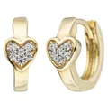 Schmuck Krone Paar Creolen Creolen Herzen mit Zirkonia weiß, 375 Gelbgold, Gold 375