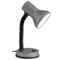 Brilliant Junior Tischlampe grau Schreibtischlampe Flexarm Kippschalter E27 LED