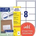 AVERY Zweckform Abziehhilfe QuickPEEL,ultragrip Universaletiketten 3660 Selbstklebend DIN A4 Weiß 97 x 67,7 mm 100 Blatt à 8 Etiketten