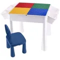 Coemo Spieltisch SASCHA, Spieltisch mit Stuhl Kindertisch Maltisch Wasserspieltisch Kunststoff weiß